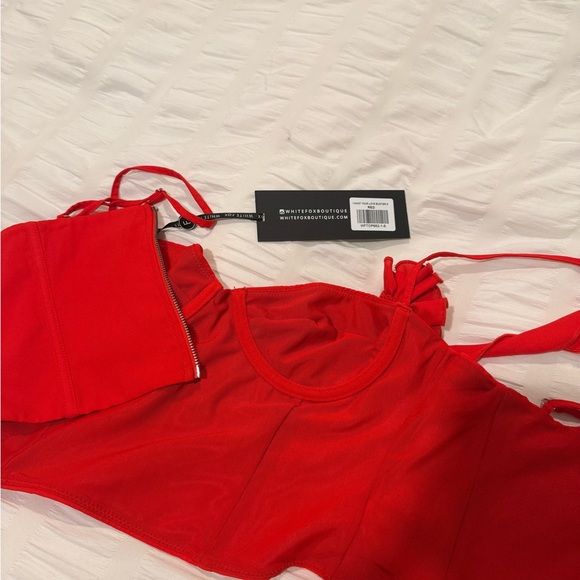 White Fox Boutique Vibrant Red Bustier - Picture 2 of 5